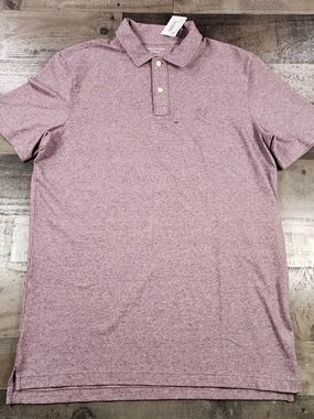 American Eagle Super Soft Outfitters Heathered Mauve Polo Shirt
